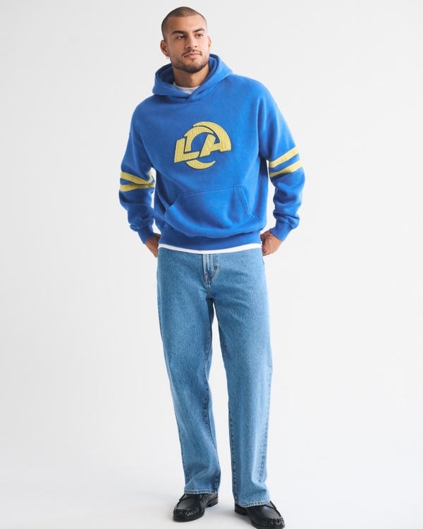 Los Angeles Rams Popover Hoodie, Blue - Rams view 2