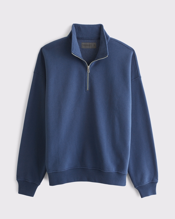 Essential Half-Zip Sweatshirt, Navy Blue view 1