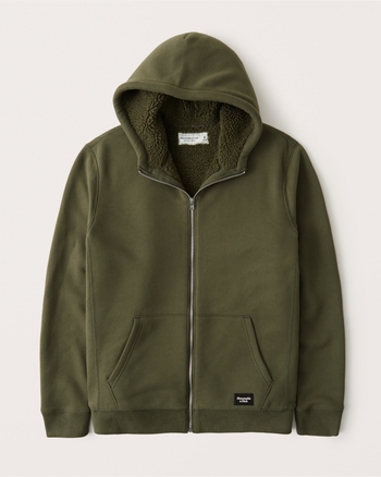 Men's SherpaLined FullZip Hoodie Men's Clearance