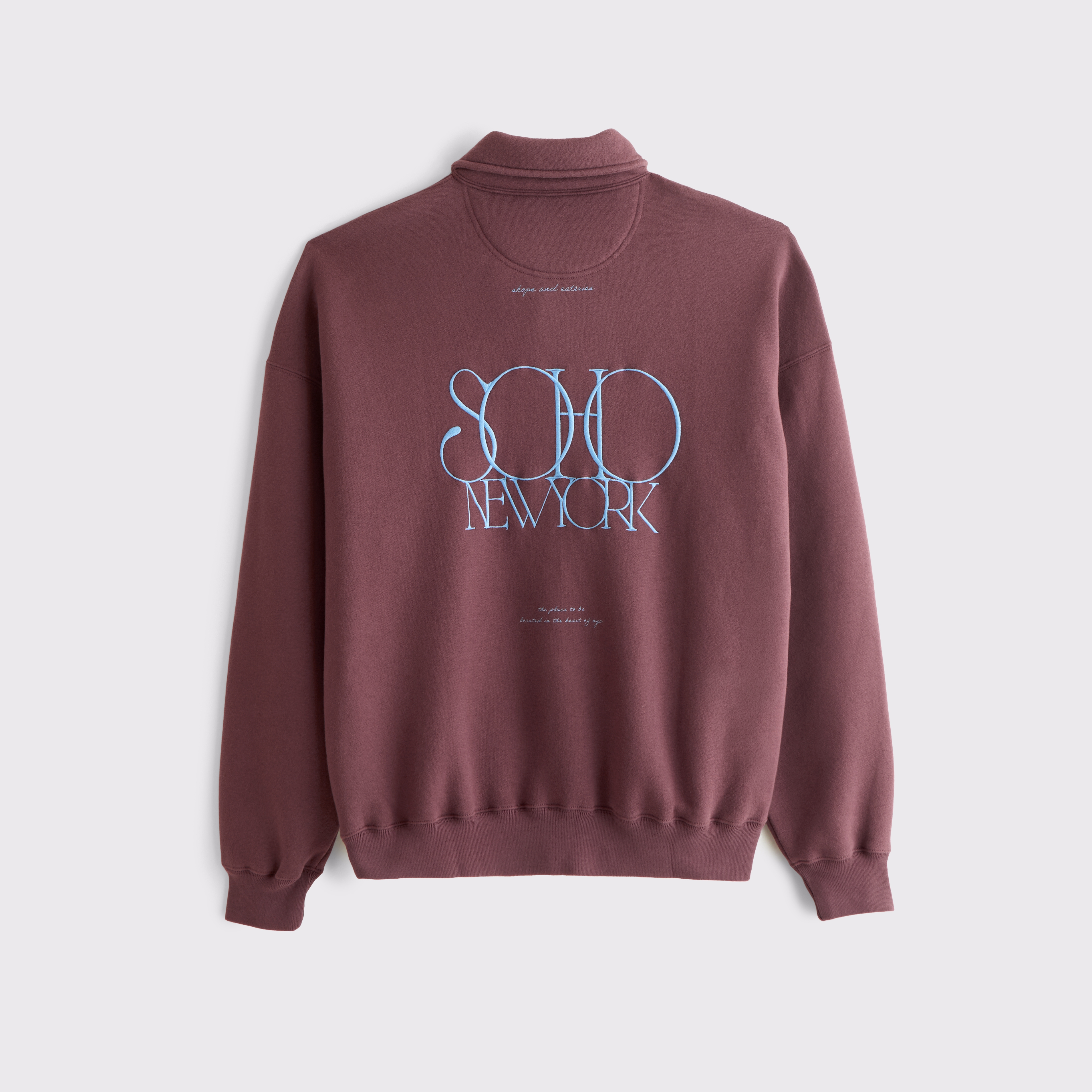 Мужской свитшот Abercrombie & Fitch New York Crew, цвет: Тёмно-бордовый — фото 1
