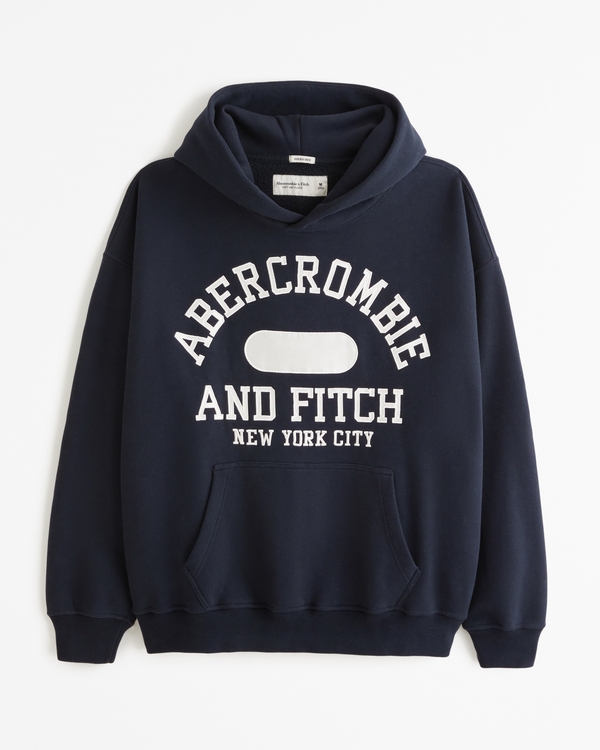 Men's Essential Popover Hoodie in Light Heather Grey | Size M Tall | Abercrombie & Fitch