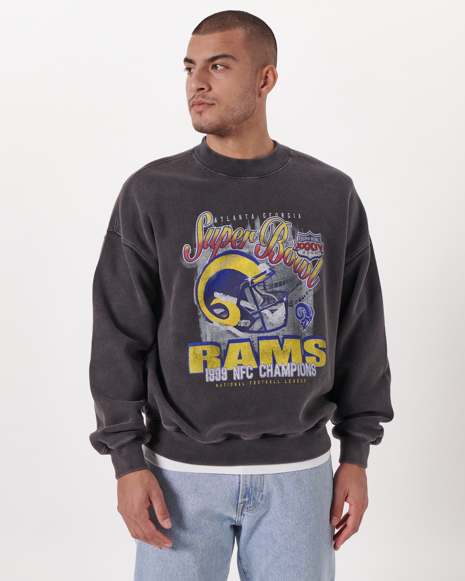 Men's Vintage Rams Graphic Crew Sweatshirt