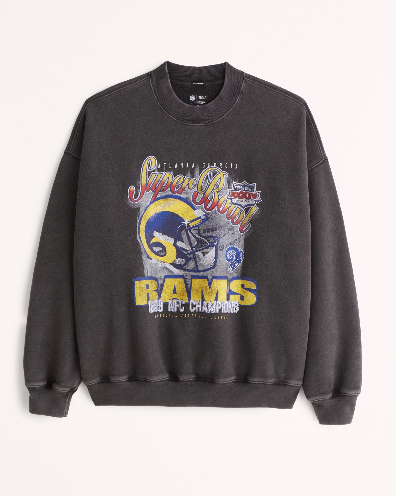 Vintage 90s Distressed NFL ST. Louis Rams by Logo 7 Sweatshirt Rams  Crewneck Rams Pullover Rams Sweater Printed Logo Black Color Men’s M