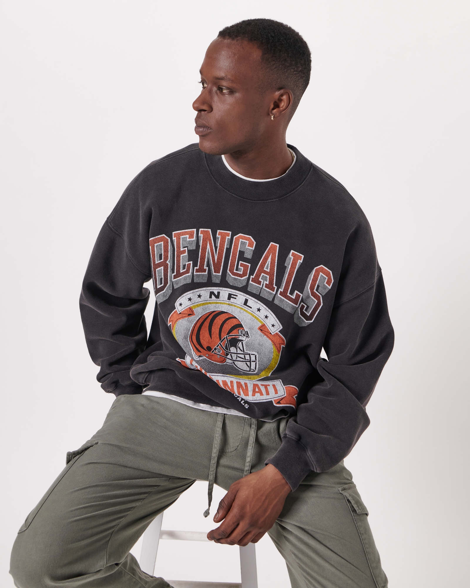 Official Abercrombie Clothing Store Shop Merch Cincinnati Bengals Graphic  Hoodie Black - AFCMerch