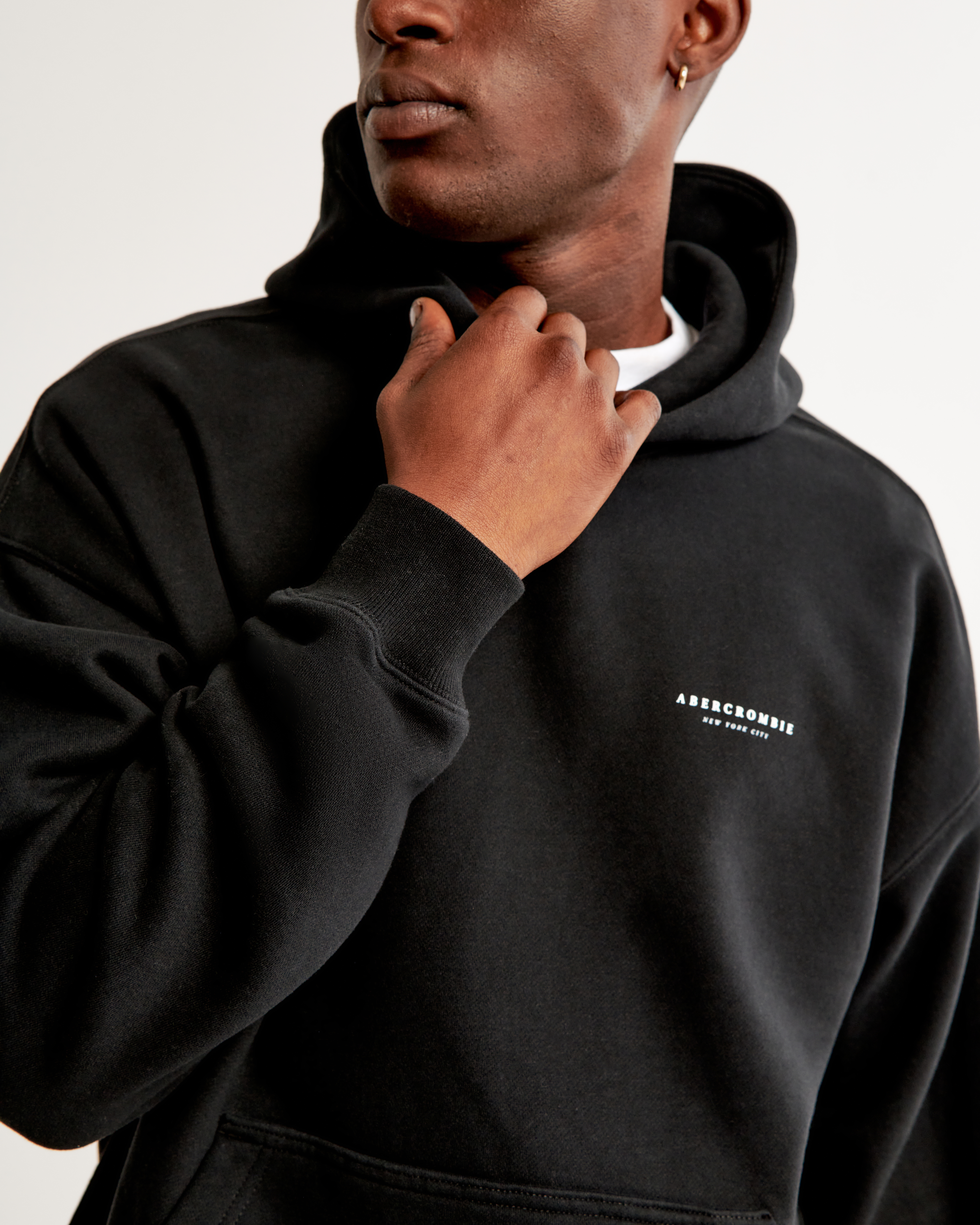 Men's Micro-Logo Popover Hoodie | Men's Clearance | Abercrombie.com