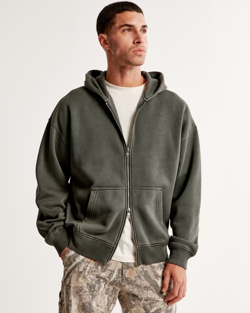 Herren Essential Full-Zip Hoodie | Herren Herbst Outfits | Abercrombie.com