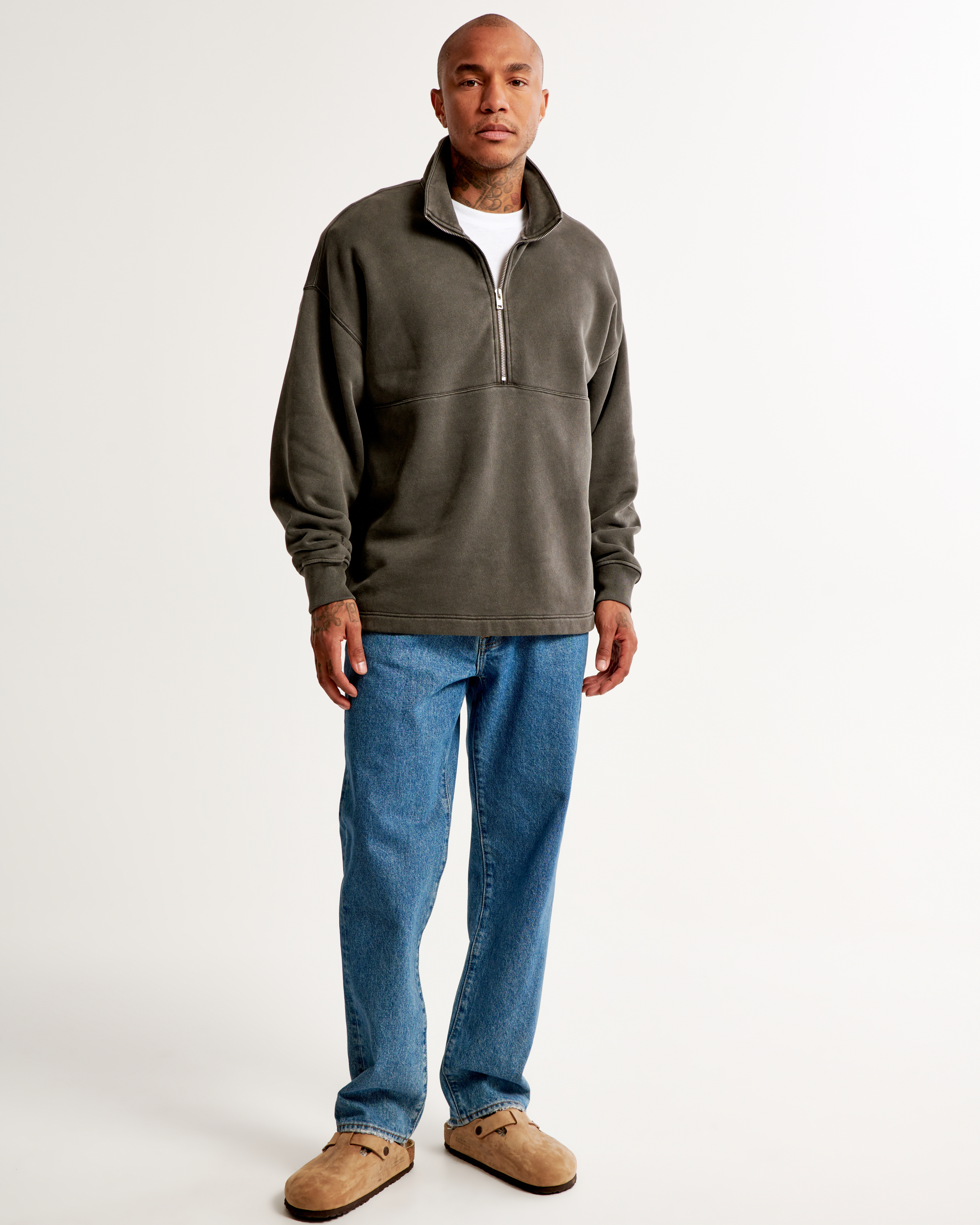 Mens half zip online pullover