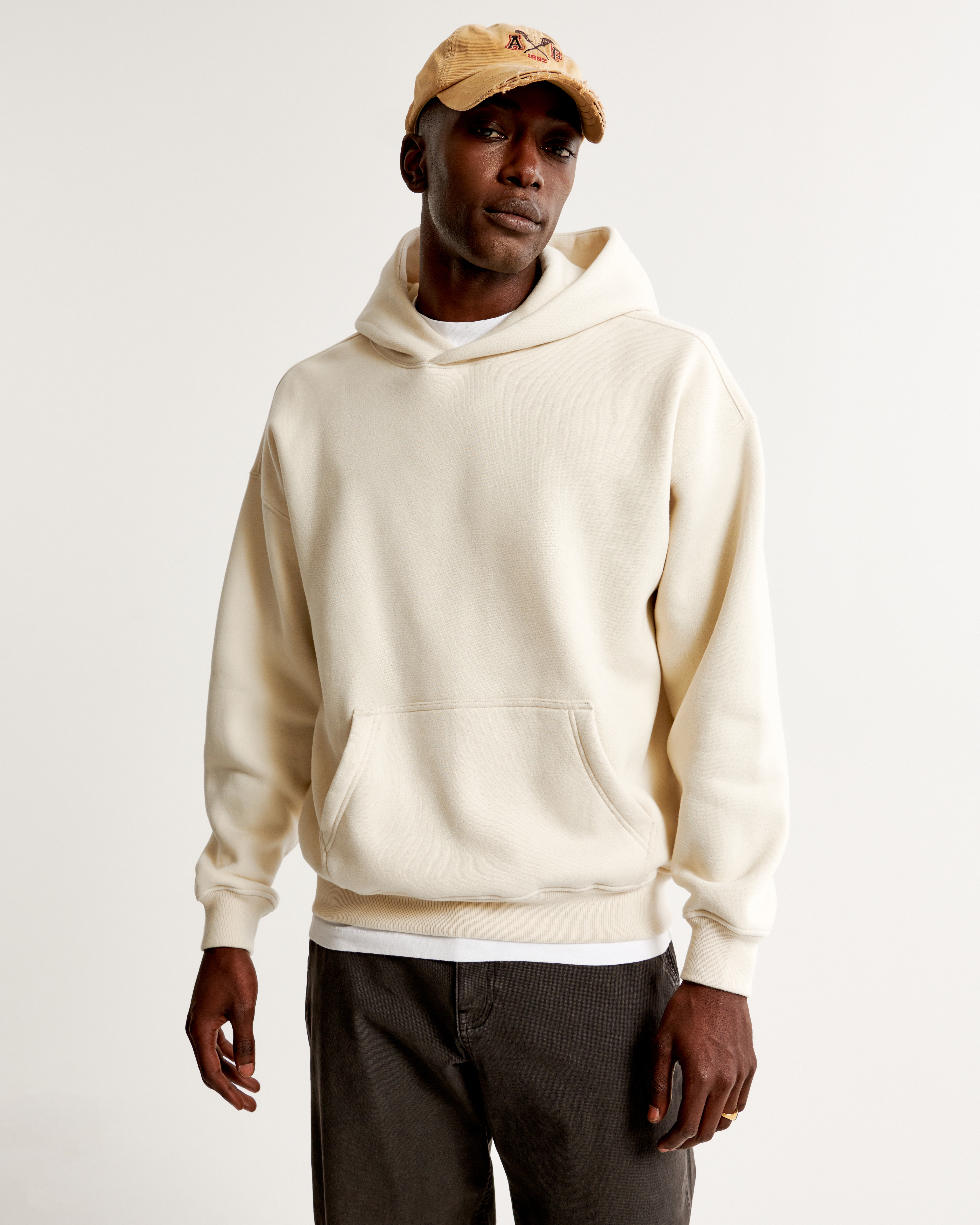 Abercrombie & Fitch Essential Popover Hoodie In Neutral