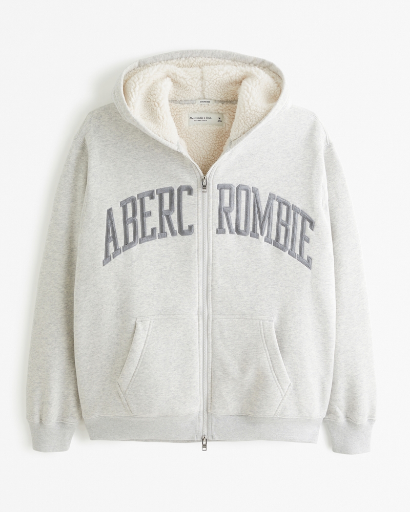 Abercrombie sherpa 2025 lined hoodie