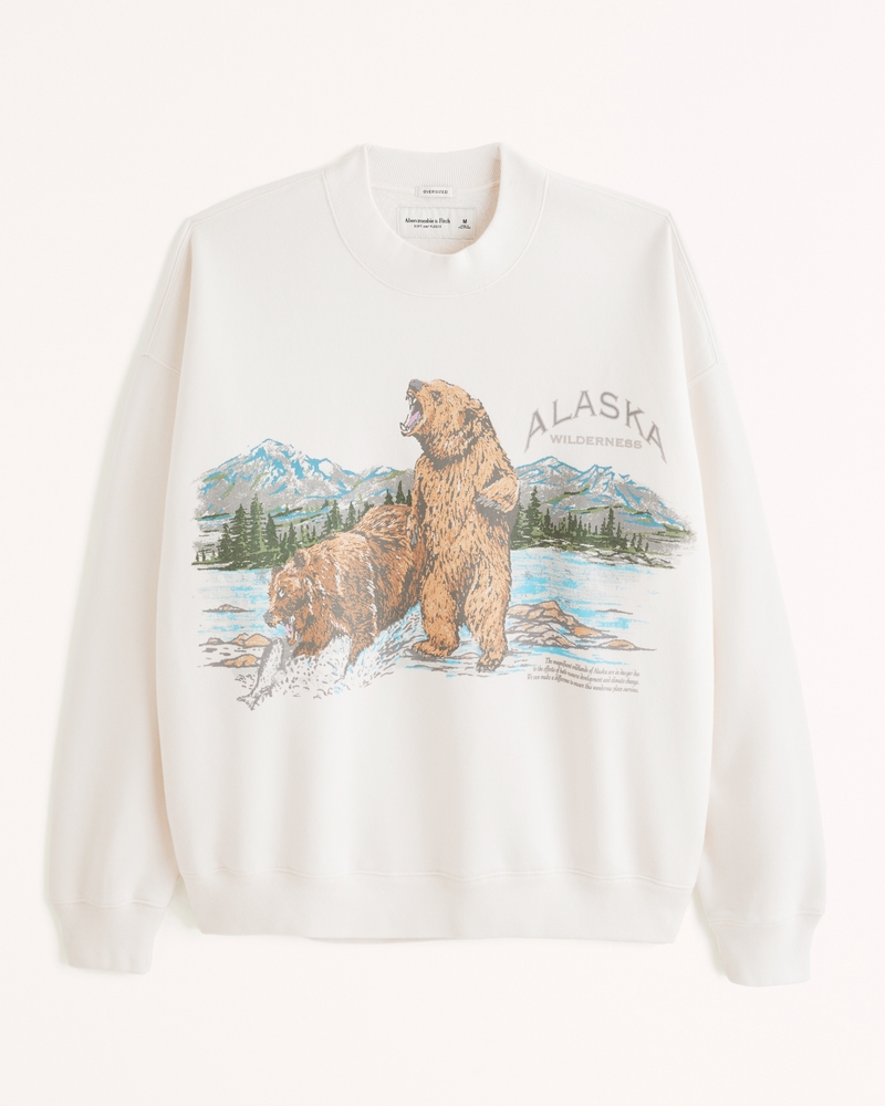 Oversized Alaska Sweatshirt, Vintage style Casual - Depop