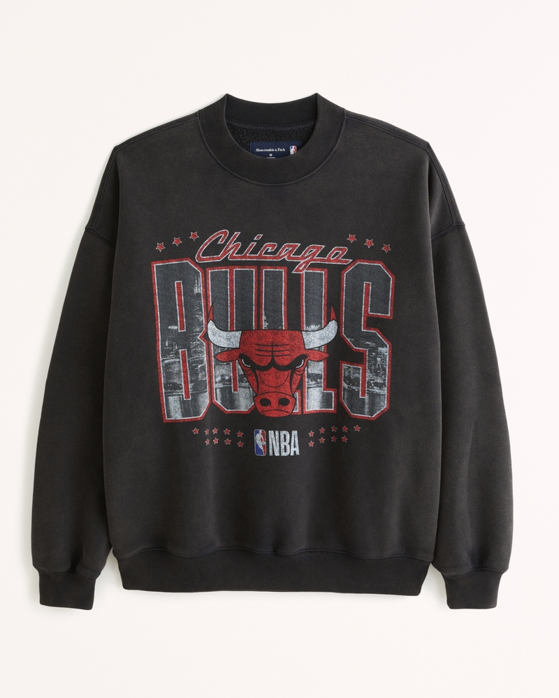 Mitchell & Ness - Chicago Bulls Vintage Big Logo Tee in Faded Black