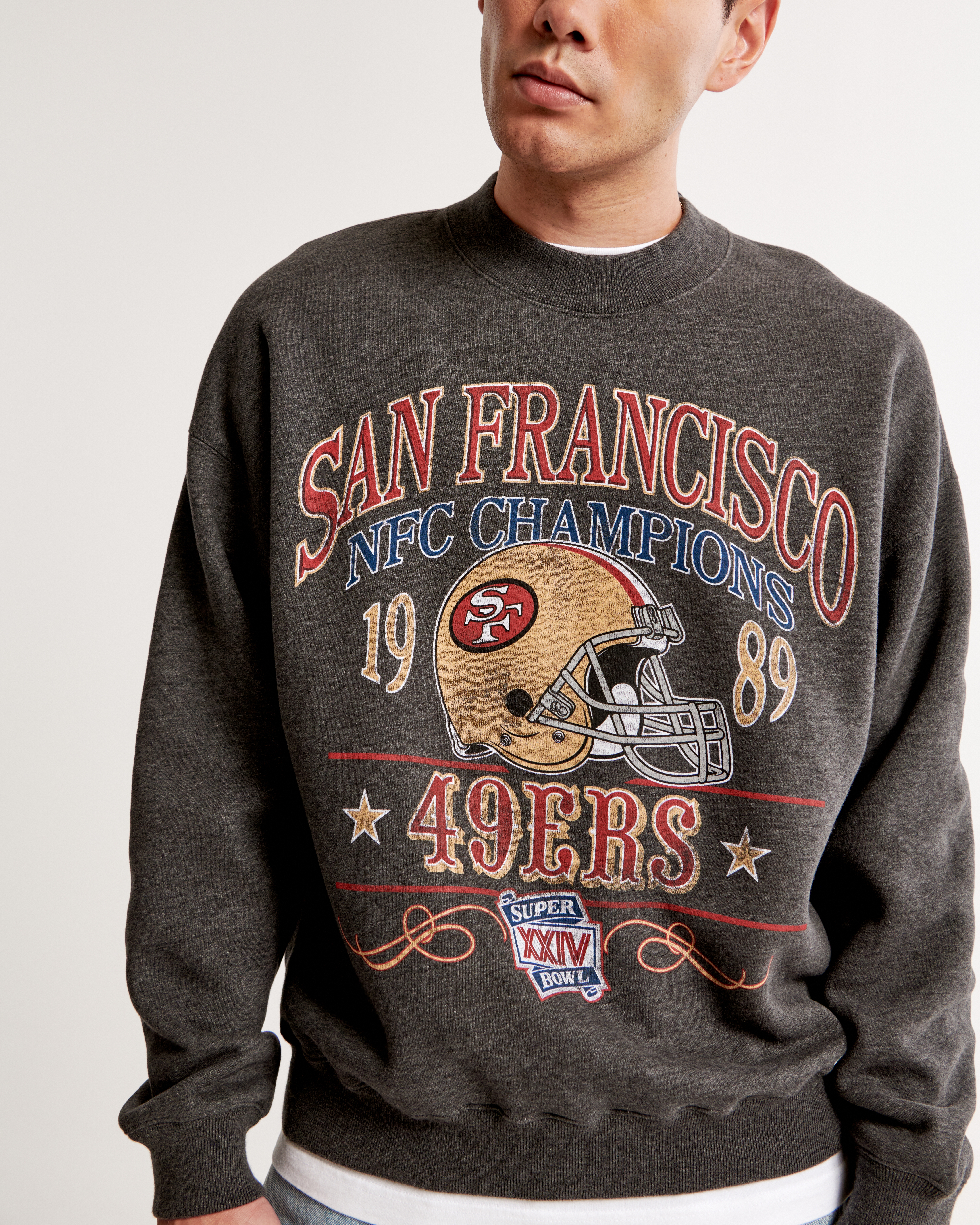 Sudadera de cuello redondo con estampa de San Francisco 49ers