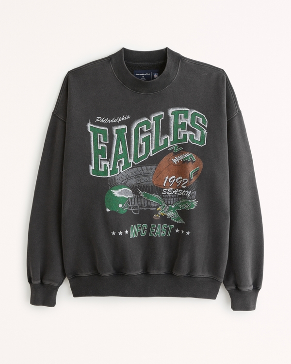 Philadelphia Eagles Graphic Crew Sweatshirt, Black
