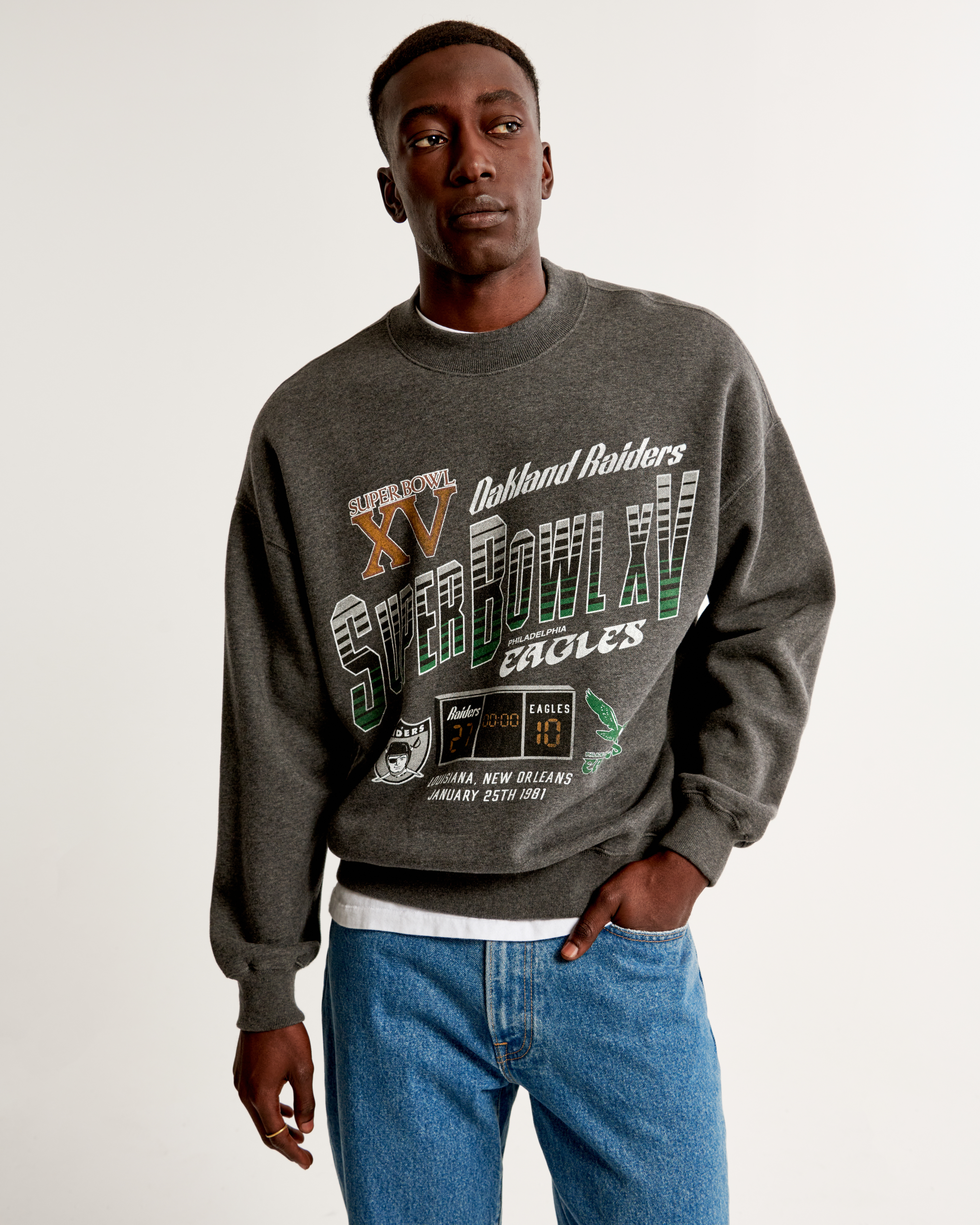 Мужские худи Abercrombie & Fitch Vintage Super Bowl Graphic Crew Sweatshirt — фото 2