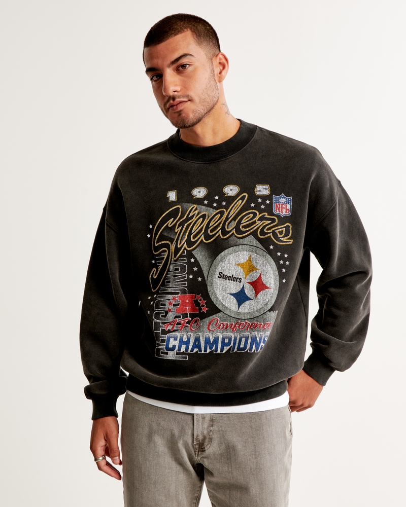 Men's Pittsburgh Steelers Graphic Crew Sweatshirt, Men's Tops
