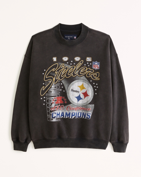 Pittsburgh Steelers Graphic Crew Sweatshirt, Black