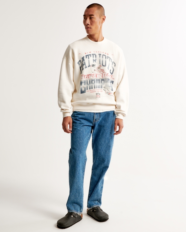 New England Patriots Graphic Crew Sweatshirt, Off White view 1