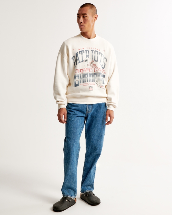 New England Patriots Graphic Crew Sweatshirt, Off White