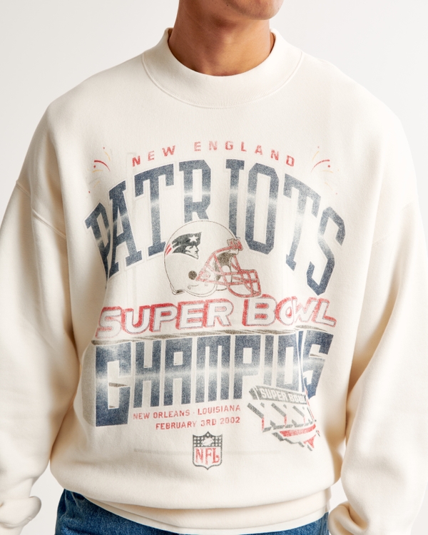 New England Patriots Graphic Crew Sweatshirt, Off White view 2