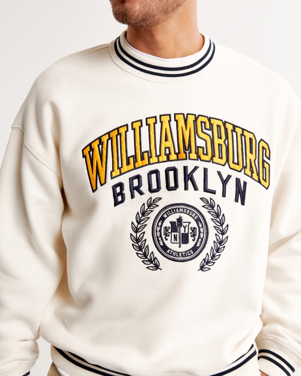 Varsity Graphic Crew Sweatshirt, Off White view 2