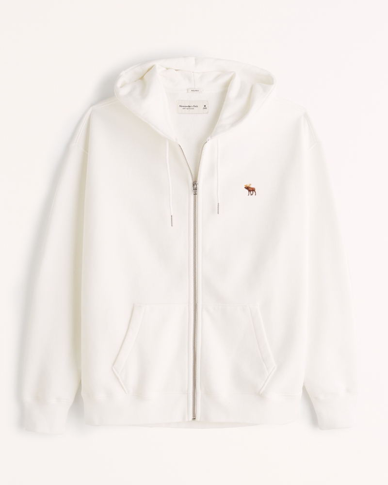 Men's Relaxed Signature Icon Full-Zip Hoodie | Men's Sale | Abercrombie.com