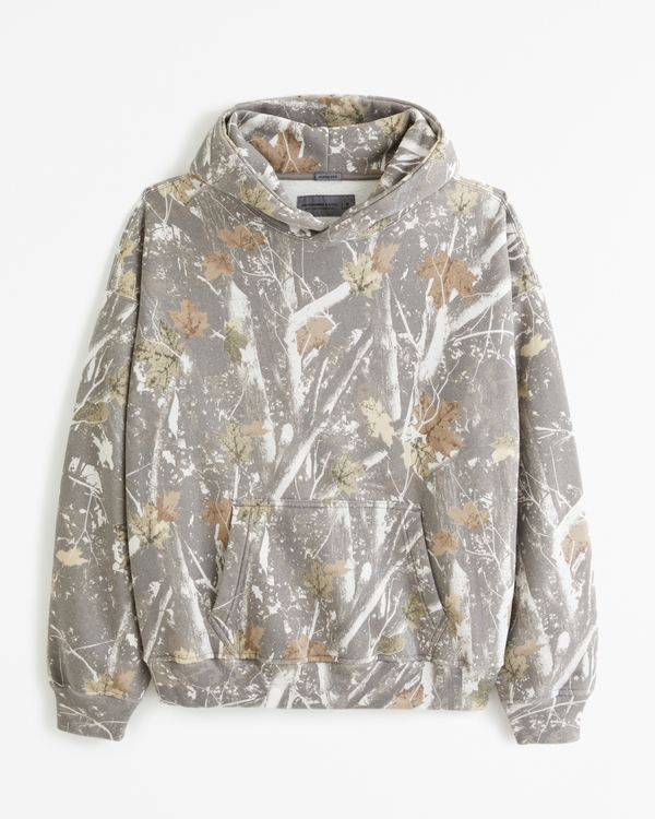 Essential Popover Hoodie, Grey Camo