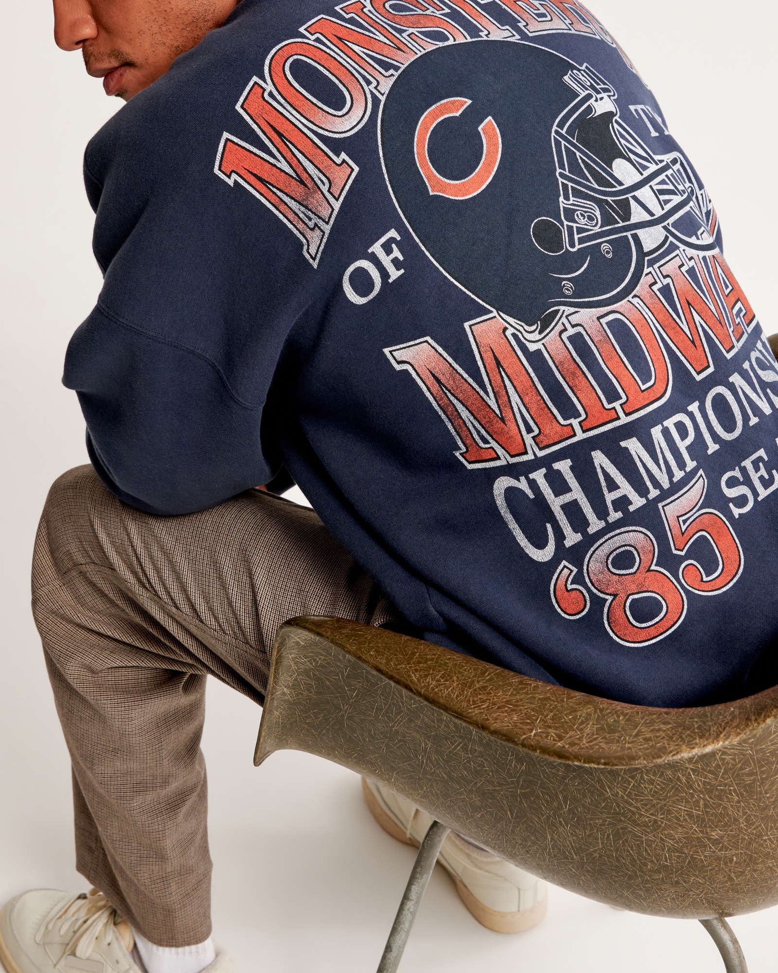 Hombre Sudadera con cuello redondo y estampa de los Chicago Bears