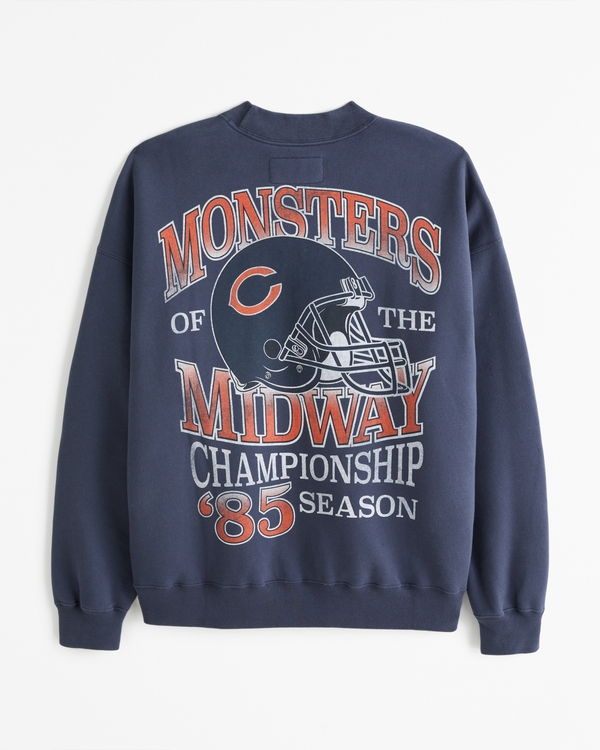 Chicago Bears Graphic Crew Sweatshirt, Navy Blue view 1