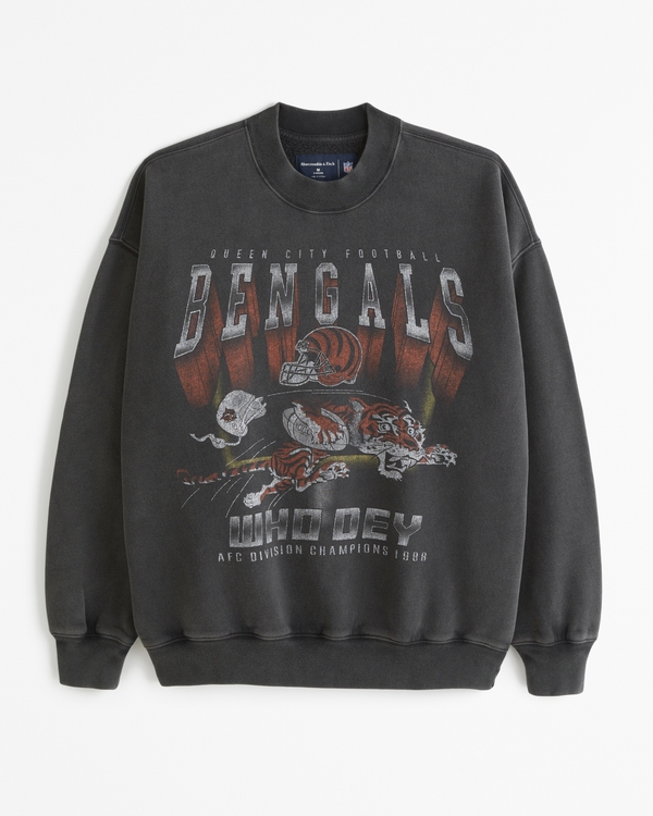 Cincinnati Bengals Graphic Crew Sweatshirt, Black view 1