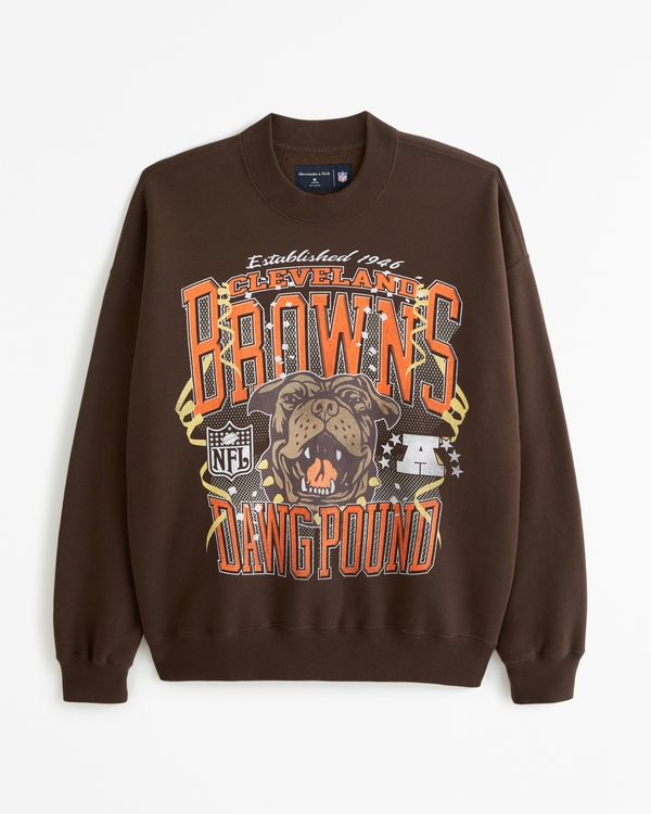 Cleveland Browns Graphic Crew Sweatshirt, Dark Brown view 2