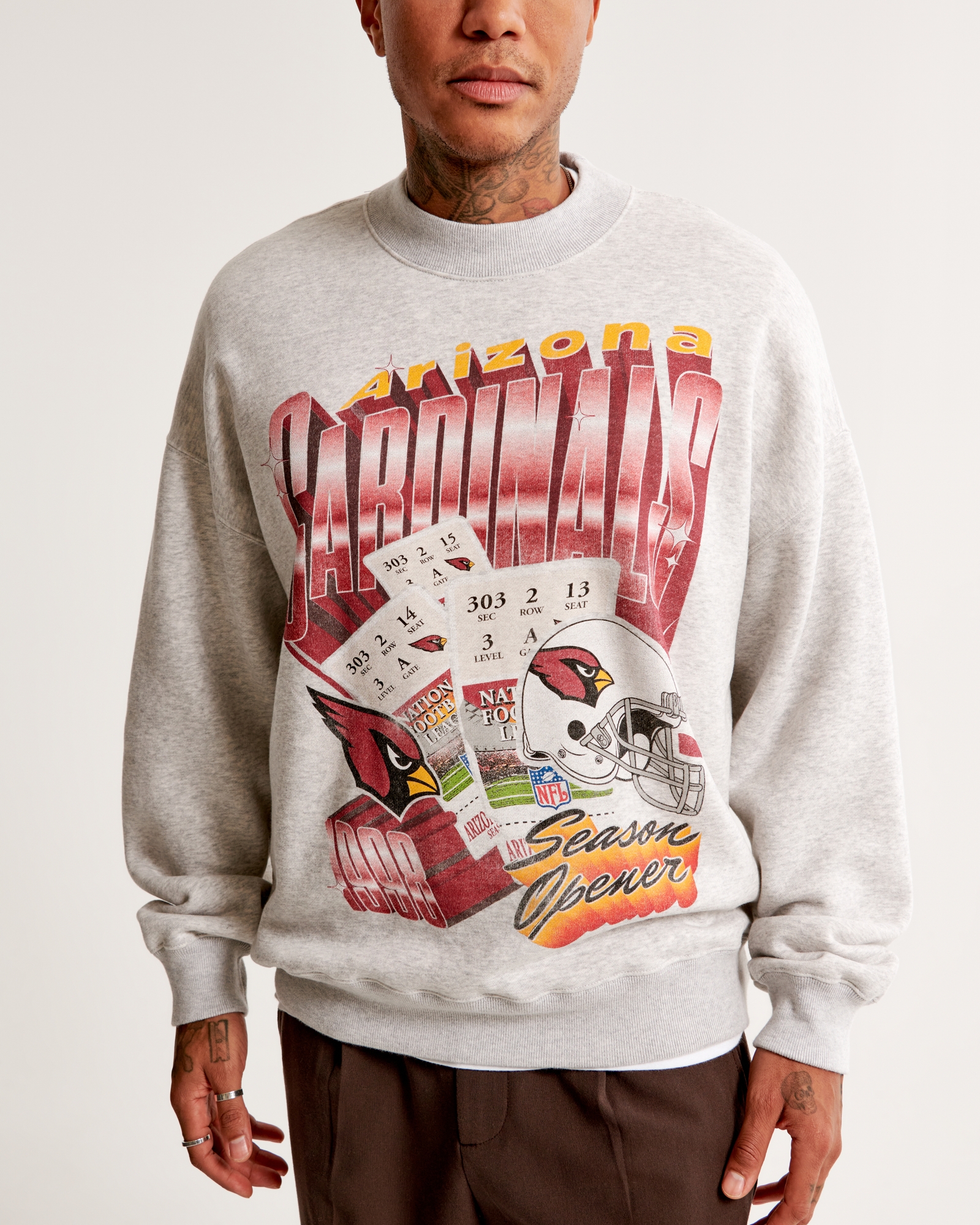 Arizona Cardinals Christmas Jumper Graphic Crew Sweatshirt - Mens