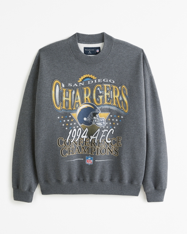 1994 Chargers Graphic Crew Sweatshirt, Dark Heather Grey view 2