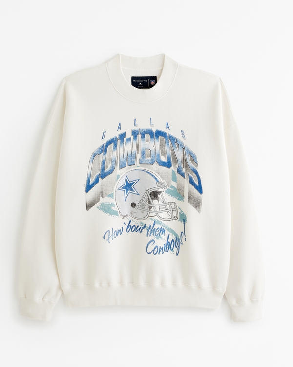 Dallas Cowboys Graphic Crew Sweatshirt, White Pattern view 2