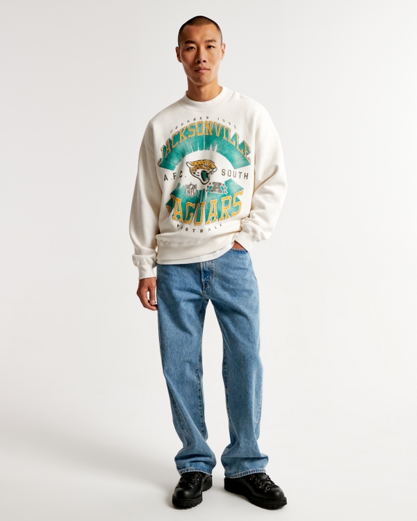 Jacksonville Jaguars Graphic Crew Sweatshirt, Off White