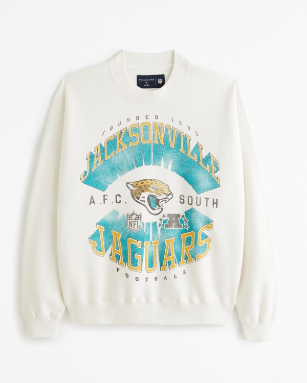 Jacksonville Jaguars Graphic Crew Sweatshirt, Off White view 2
