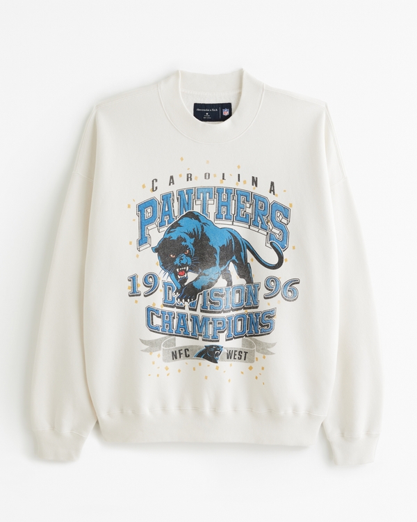 Carolina Panthers Graphic Crew Sweatshirt, Off White view 2