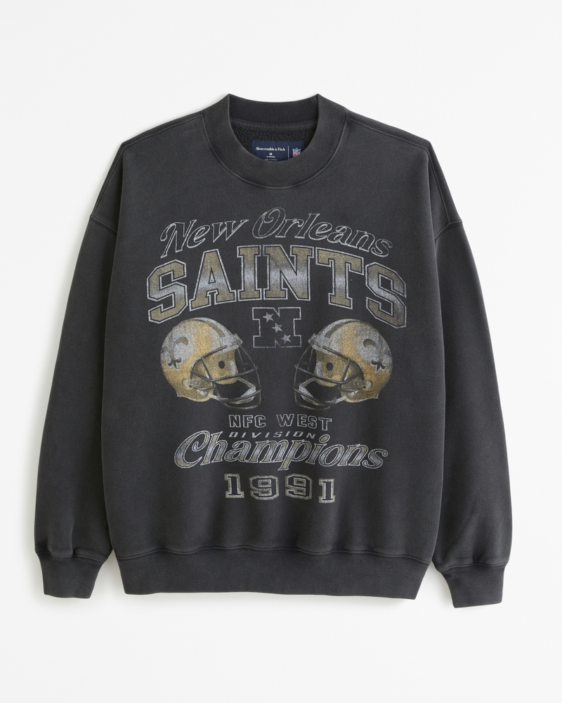 Sudadera con cuello redondo y estampa de los New Orleans Saints