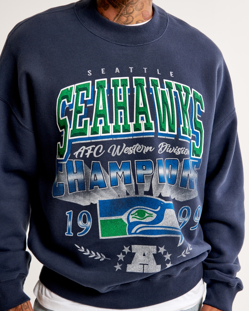 Seattle Seahawks Graphic Crew Sweatshirt
