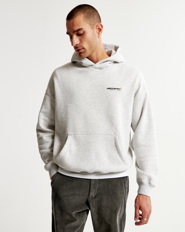 Hollister signature script logo hoodie in grey