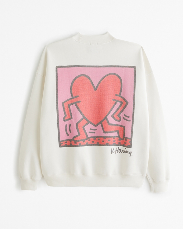 Pride Keith Haring Graphic Crew Sweatshirt, Off White