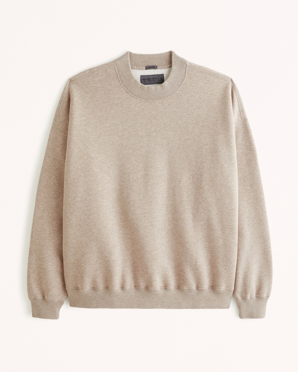 Essential Crew Sweatshirt, Light Heather Brown