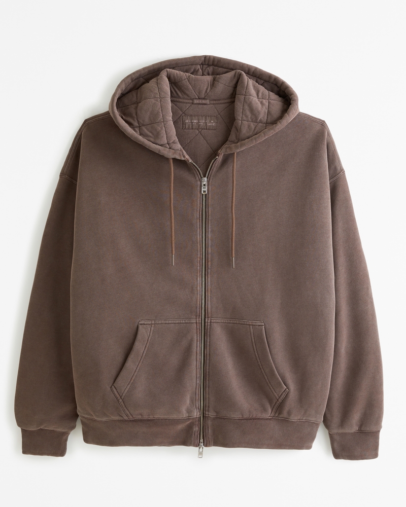 Essential Quilted Full-Zip Hoodie