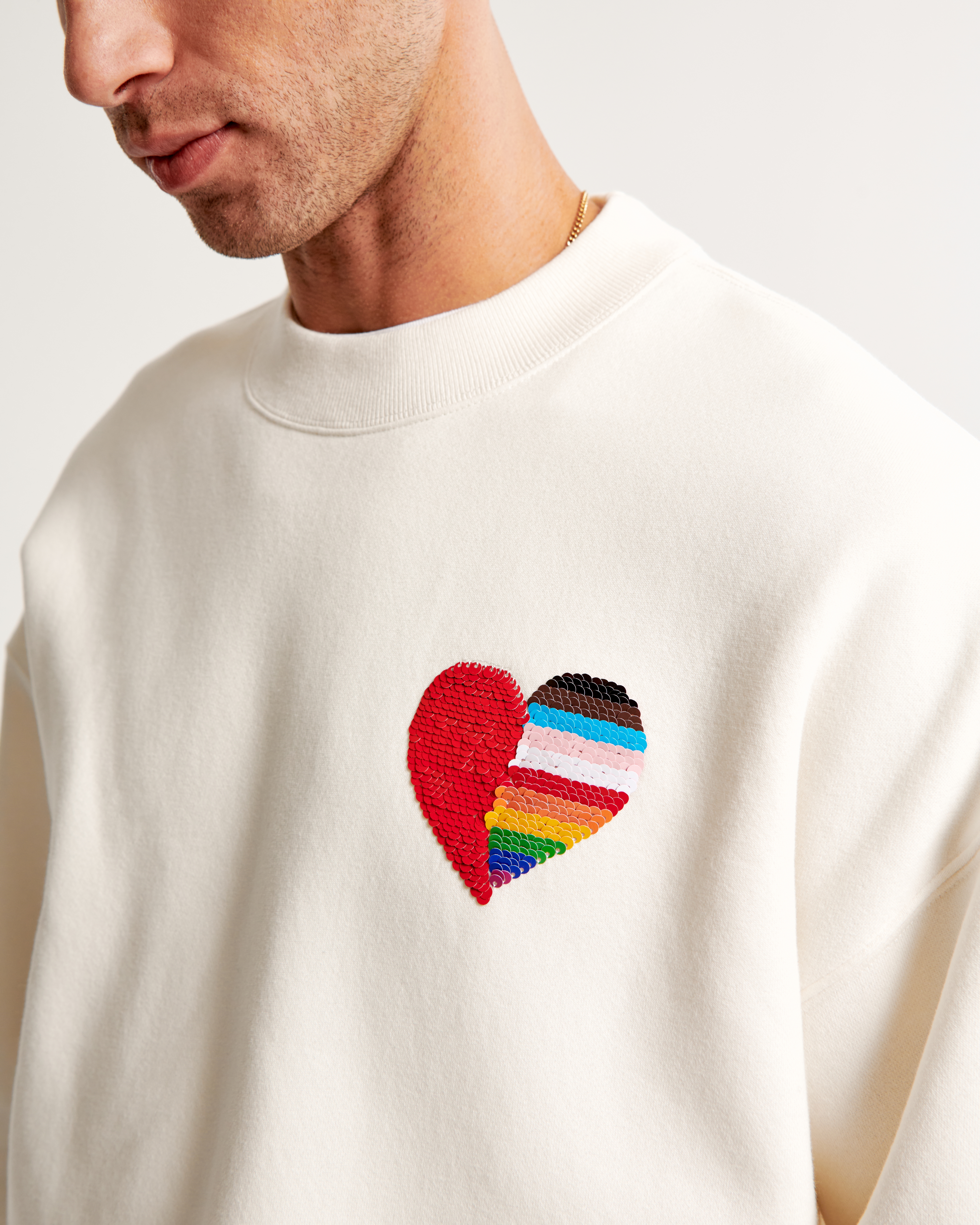 Pride Flip Sequin Graphic Crew Sweatshirt