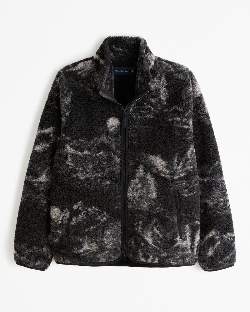 Abercrombie sherpa on sale full zip jacket