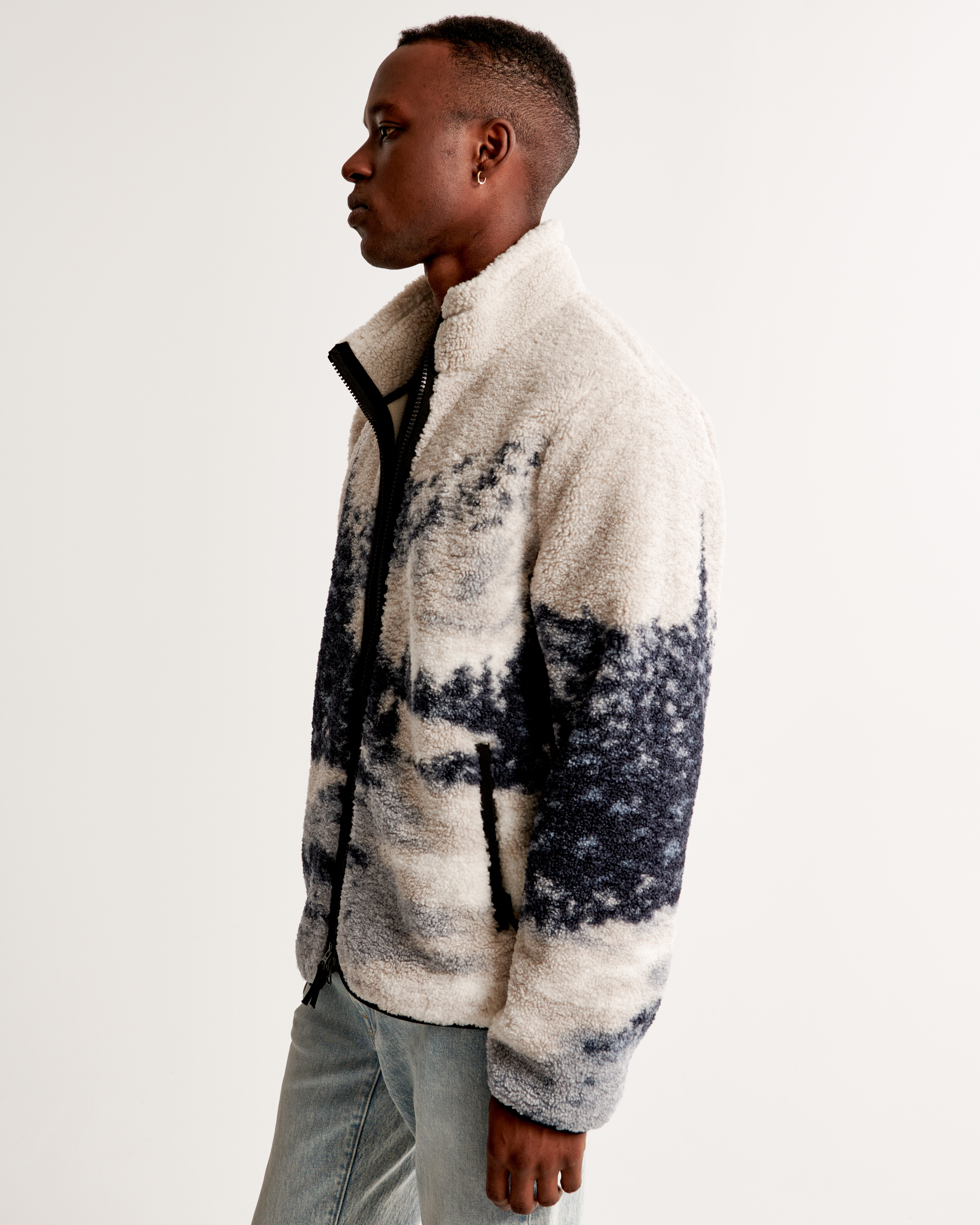 Sherpa full zip store jacket abercrombie