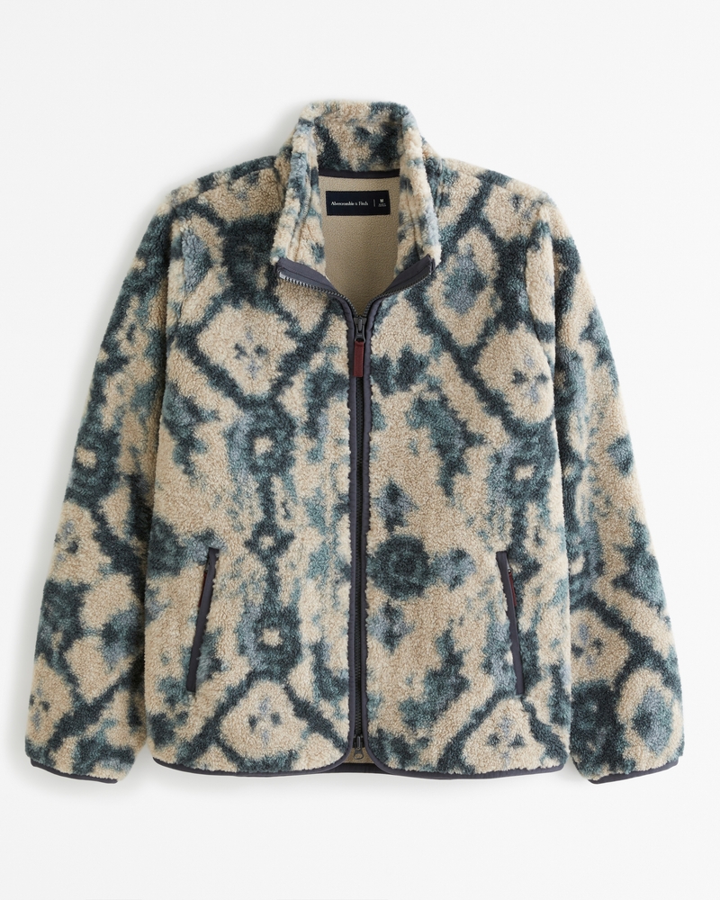 Free People Womens Wool Printed Bomber Jacket, Size: XS, Blue