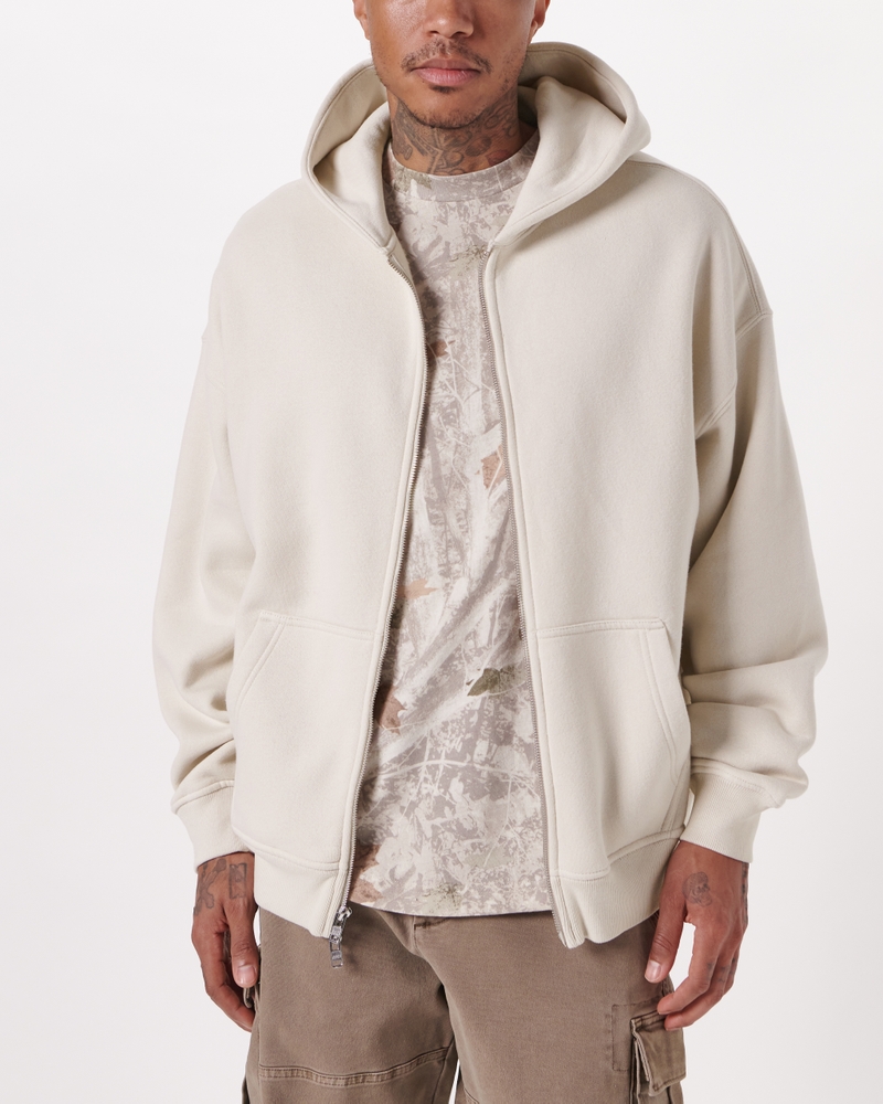 Instagram Hoodie Men's Medium Gray Full Zip Sweatshirt by