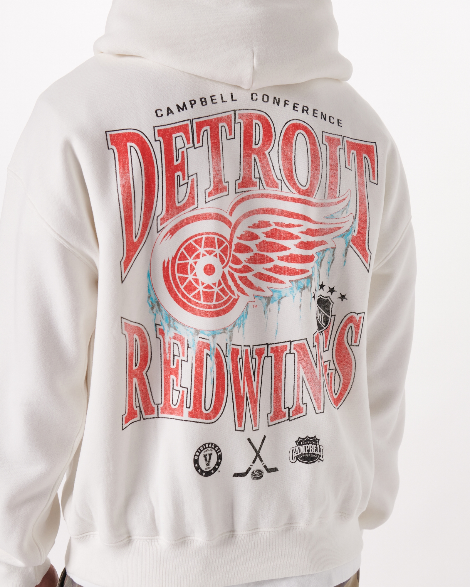 Men's Ash Detroit Red Wings Heritage Pullover Hoodie