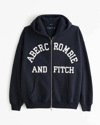 Abercrombie navy blue hoodie discount