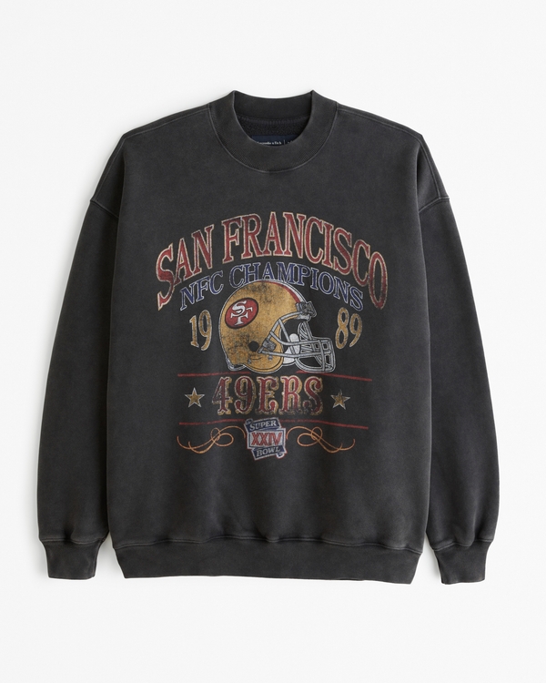 Sudadera de cuello redondo con estampa de San Francisco 49ers, Black